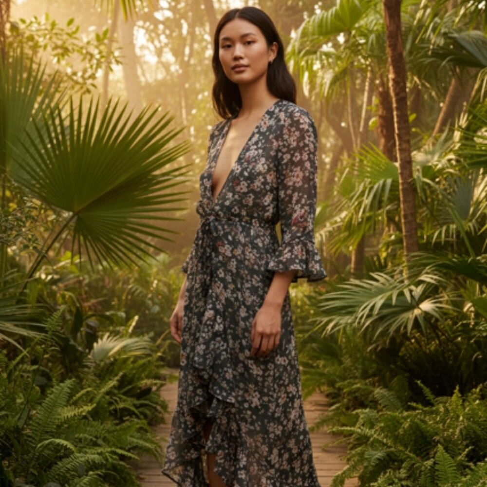 America & Beyond Swim | New America & Beyond Always Animal Floral Blue/Green Kim